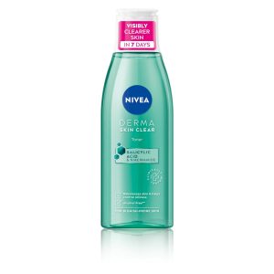 NIVEA Derma Skin Clear Toner (200ml), Cleansing and Hydrating Toner, Salicylic Acid Toner Enriched with Niacinamide to Rebalance the Skin and Remove Impurities, For Blemish-Prone Skin