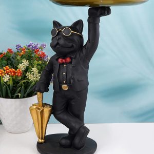 zart Resin Cool Dog Bulldog Storage Holder Fantasy Showpiece For Home Decor Item,Kitchen,Bedroom,Office,Gifts Item,Table Decoration(Blue),10.2 Cm,10.2 Cm